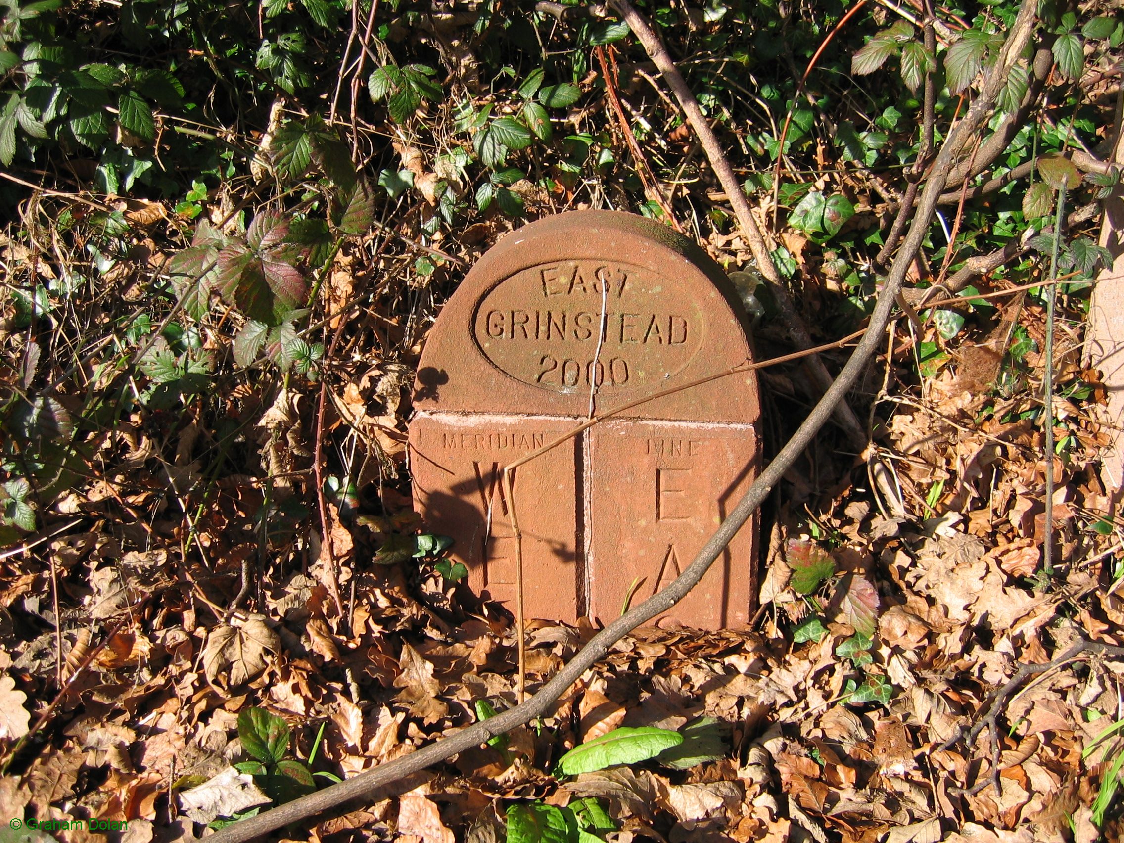 Greenwich Meridian Marker; England; West Sussex; East Grinstead